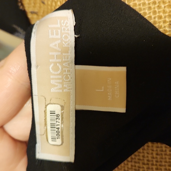 Michael Kors Sleeveless Metalic Dot Printed Fit & Flare Dress, Hankerchief Hem L - Picture 8 of 11